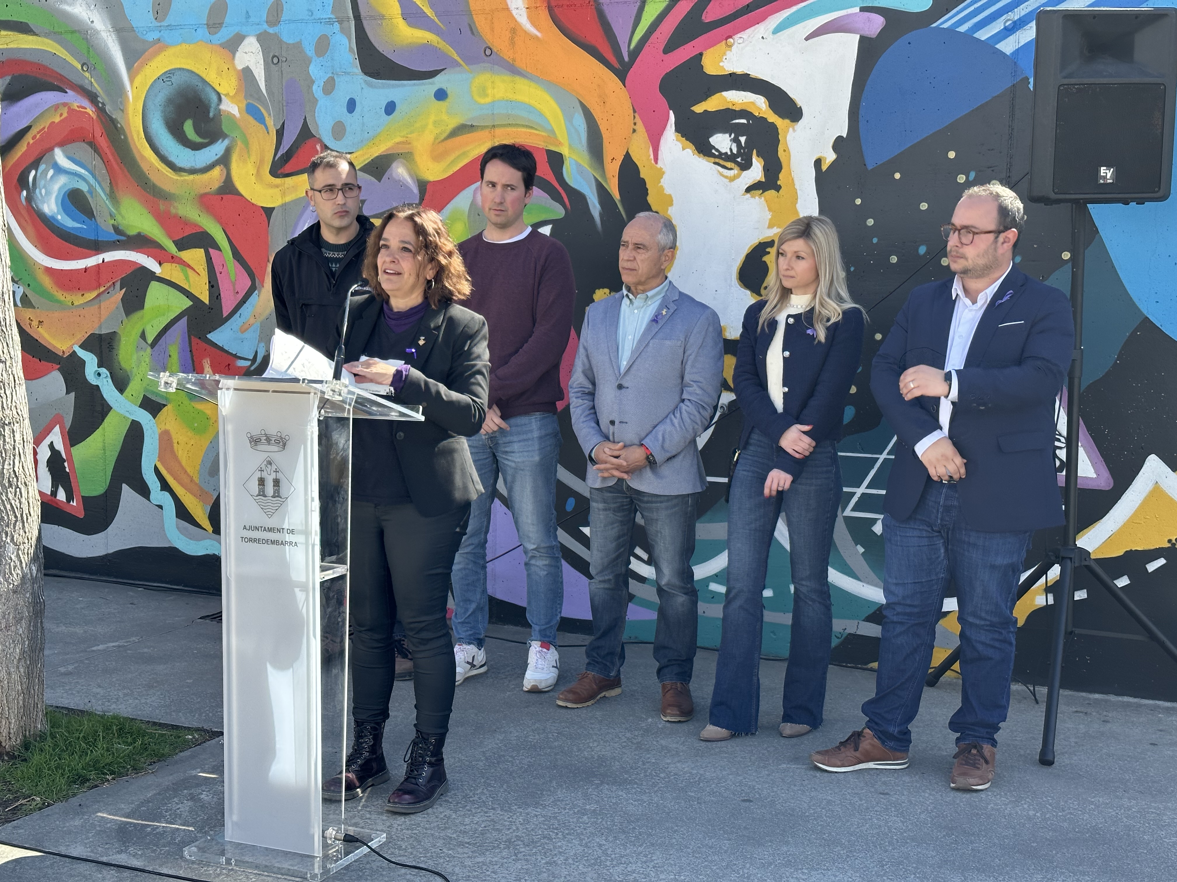 Lectura del manifest, amb representants de la Corporació Municipal