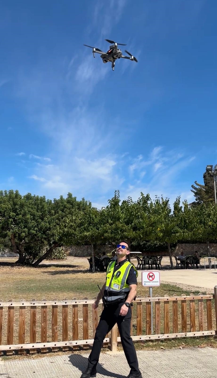 Imatge de l'enlairament del dron