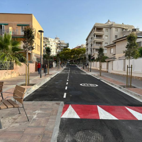 Foto de les obres finalitzades al carrer de Girona 