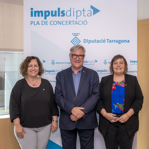 Eduard Rovira amb representants de la Diputació, el dia de la reunió