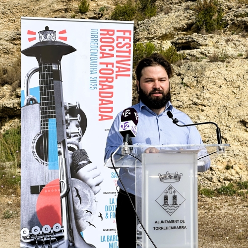 El regidor de Cultura, Daniel Pujol, durant la presentació del Festival Roca Foradada