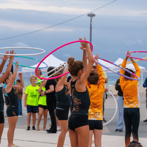 Activitat de gimnàstica rítmica, a la 9a Festa de l'Esport