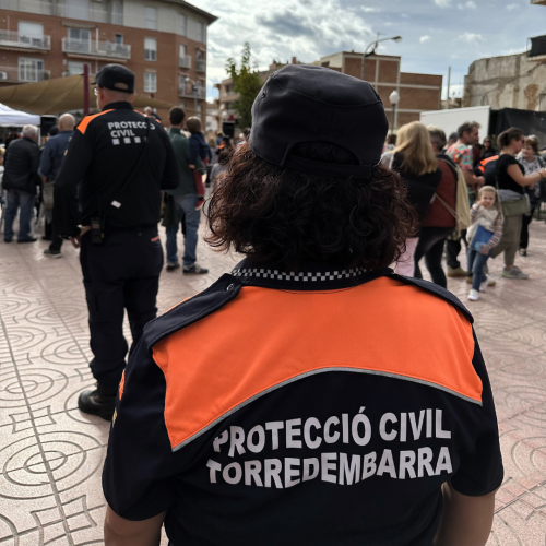 Imatge d'arxiu de voluntaris de Protecció Civil