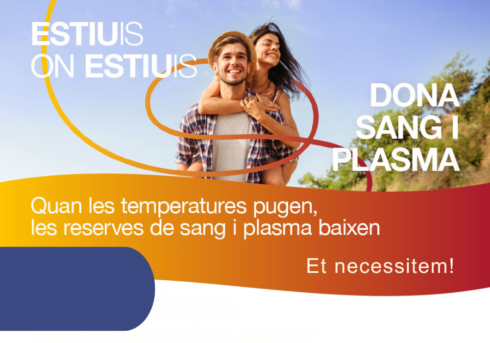 Foto detall del cartell de donació de sang i plasma