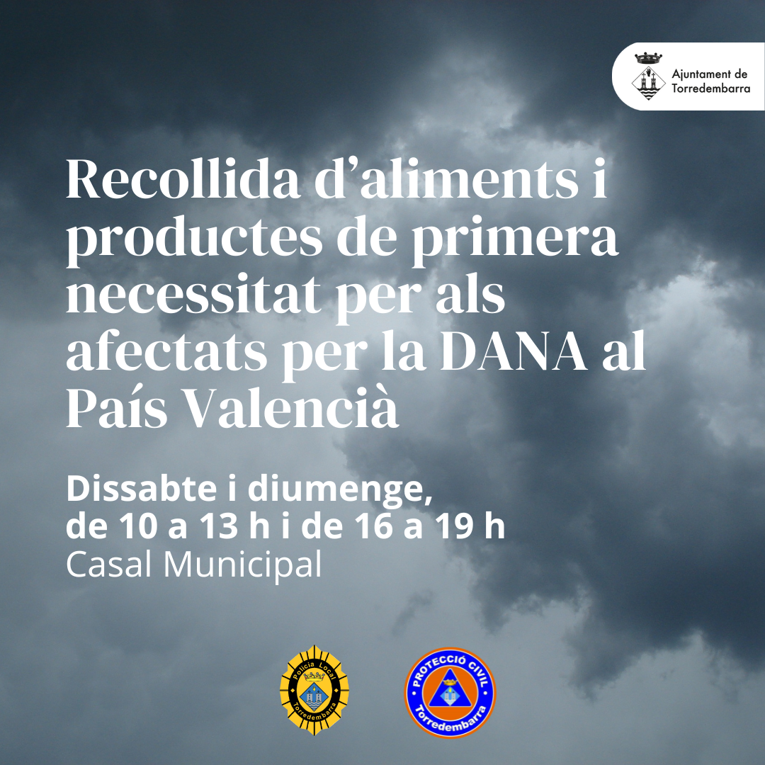 Informació sobre la recollida d'aliments i productes de primera necessitat