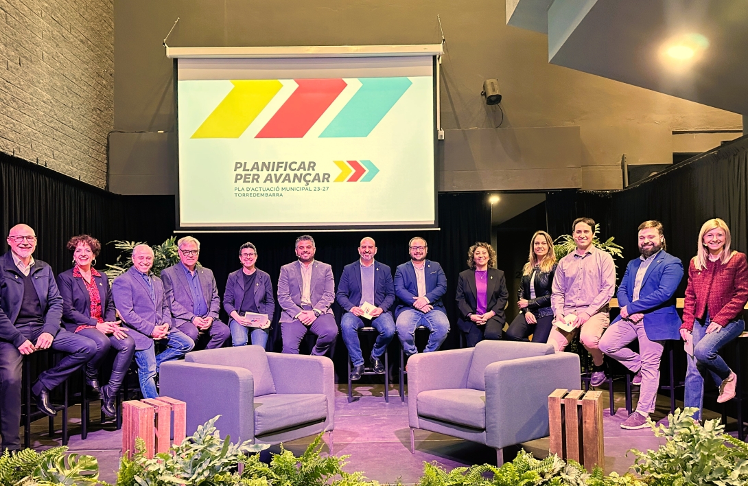 L'equip de govern, a la presentació del Pla d'Actuació Municipal