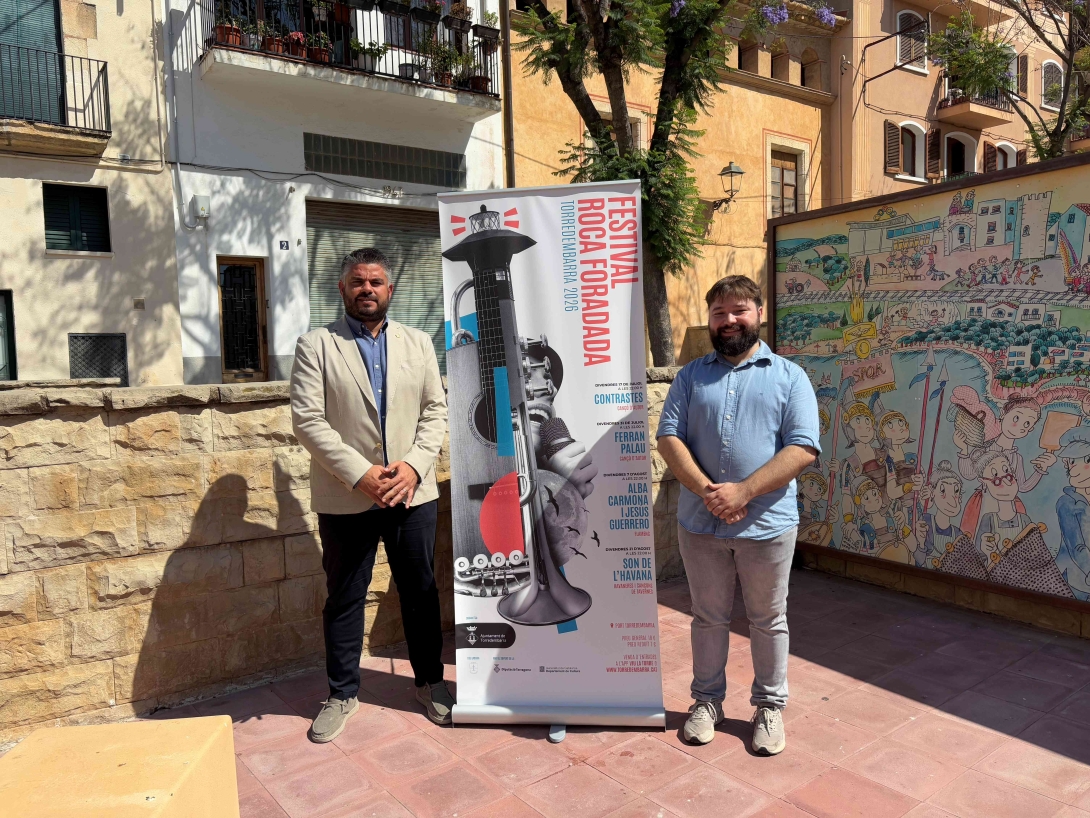 L'alcalde i el regidor de Cultura, a la presentació del Festival Roca Foradada