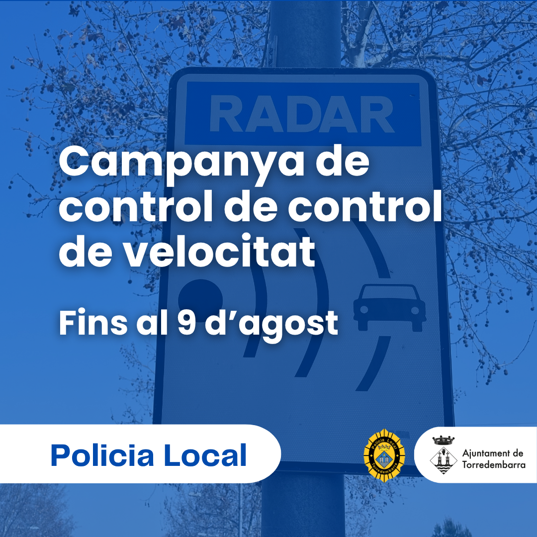 Imatge de la campanya de control de velocitat